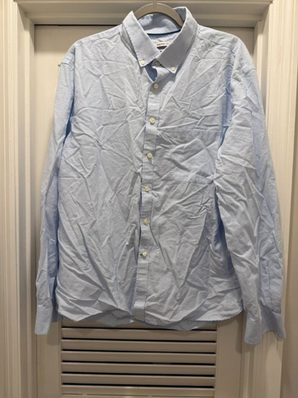 JOS A BANK 1905 Dress Shirt Button Down Blue Cotton Men XL Tailored Fit